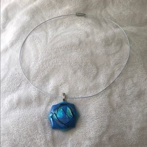 Blue Glass pendant necklace